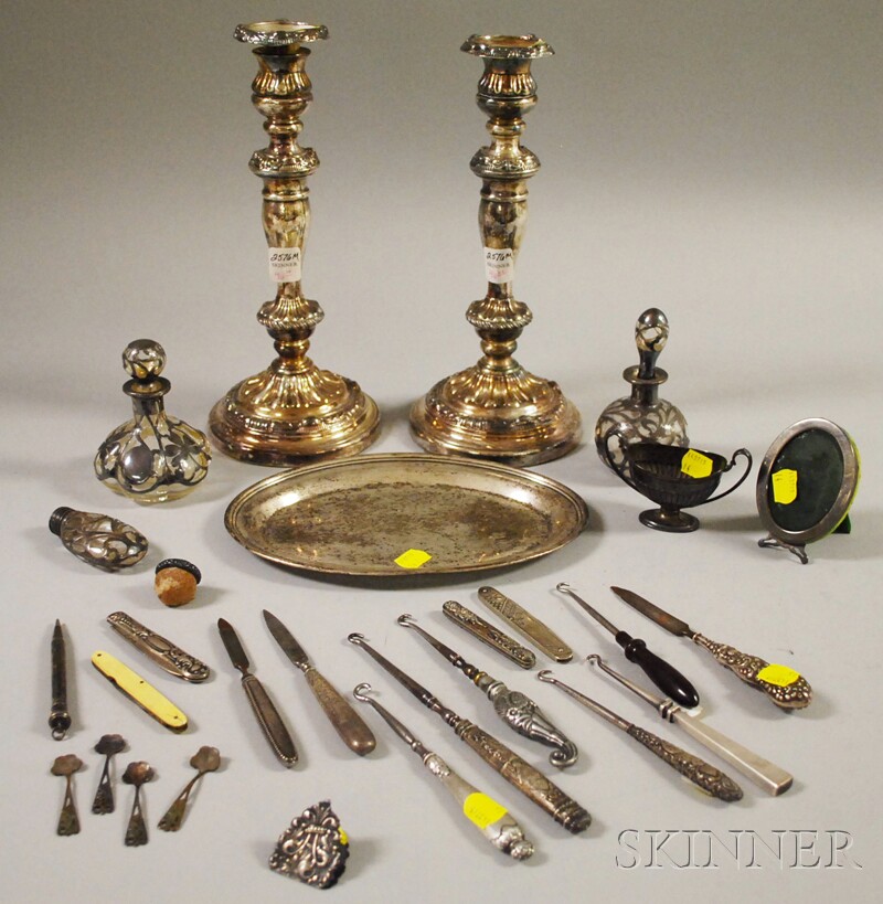 Appraisal: Group of Sterling Silver and Silver-plated Flatware and Tableware a