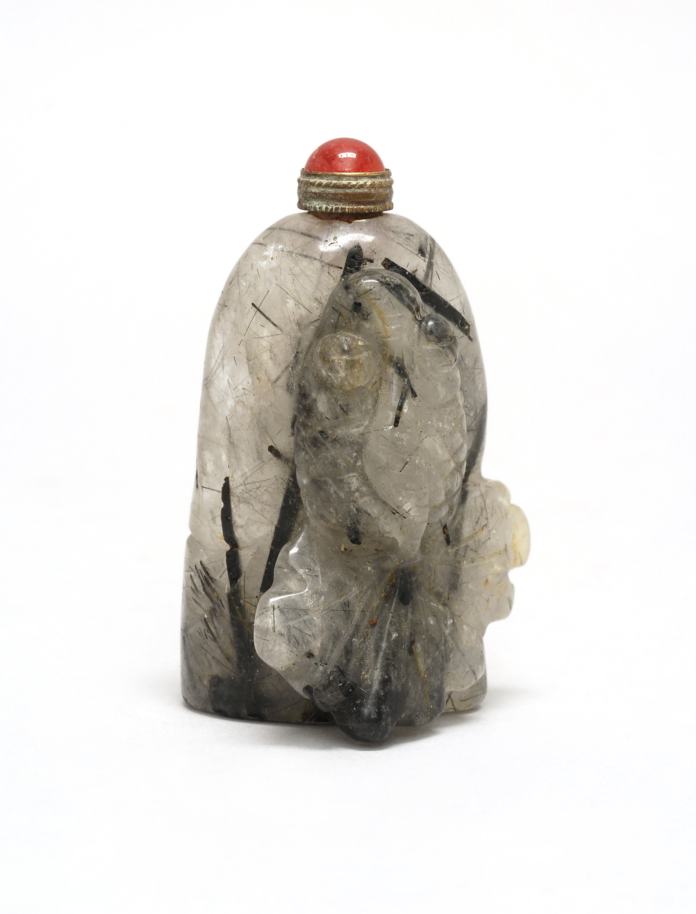 Appraisal: ROCK CRYSTAL SNUFF BOTTLE Early th CenturyIn pebble form with