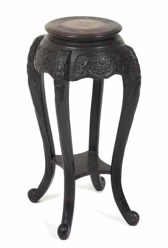 Appraisal: A Japanese Carved Wood Pedestal Table in the Chinese taste