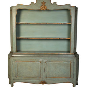 Appraisal: A Swedish Painted and Parcel Gilt Display Cabinet EARLY TH