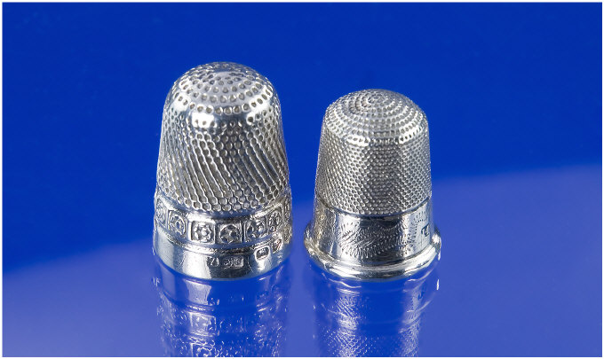 Appraisal: Silver Thimbles Charles Horner Silver Thimble Fully Hallmarked For Chester