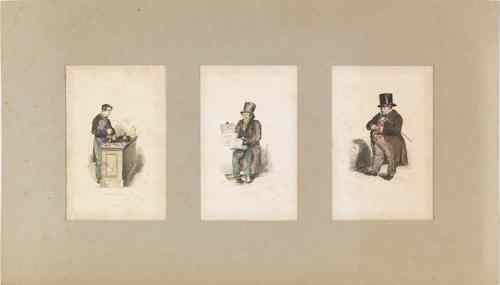 Appraisal: Four early French colored engravings th c largest - x