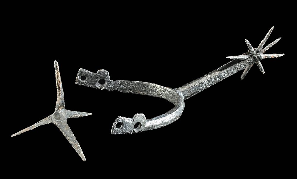 Appraisal: Medieval European Iron Spur Caltrop Western Europe England or Germany