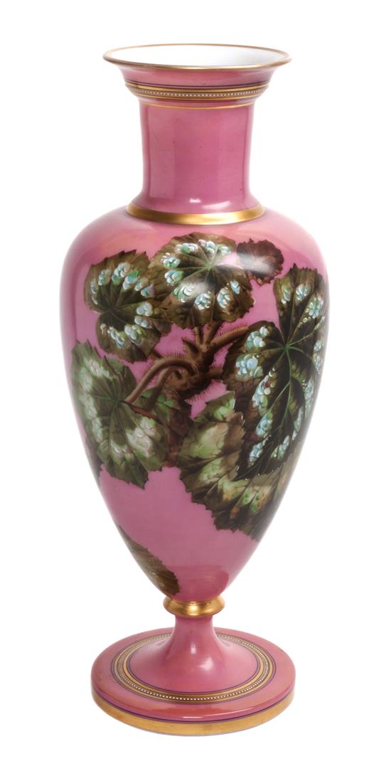 Appraisal: Sale Lot An Enameled Glass Vase of baluster form with