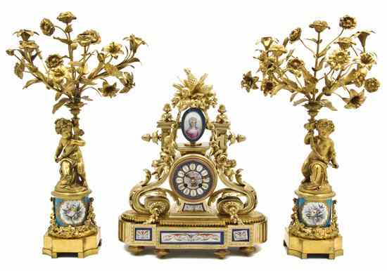 Appraisal: An Assembled Louis XV Gilt Metal Brass and Sevres Style