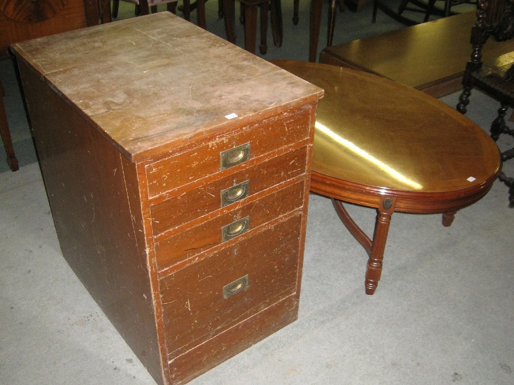 Appraisal: Lot comprising modern occasional table and a filing chest