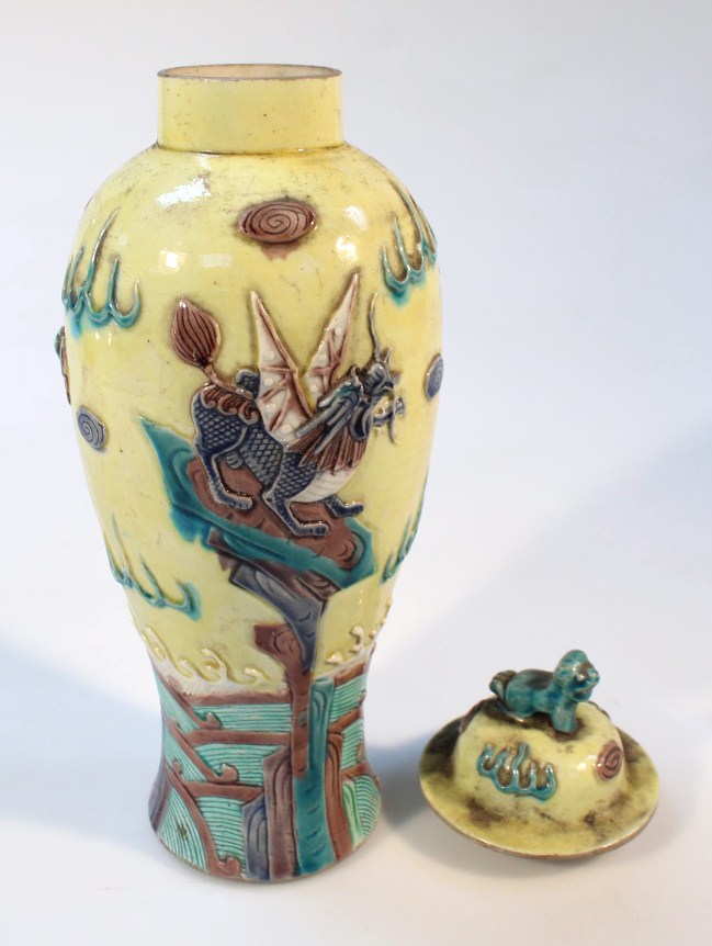 Appraisal: A Chinese earthenware Wang Bingrong style vase the shouldered body