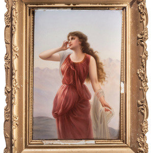 Appraisal: A Berlin K P M Painted Porcelain Plaque Late th