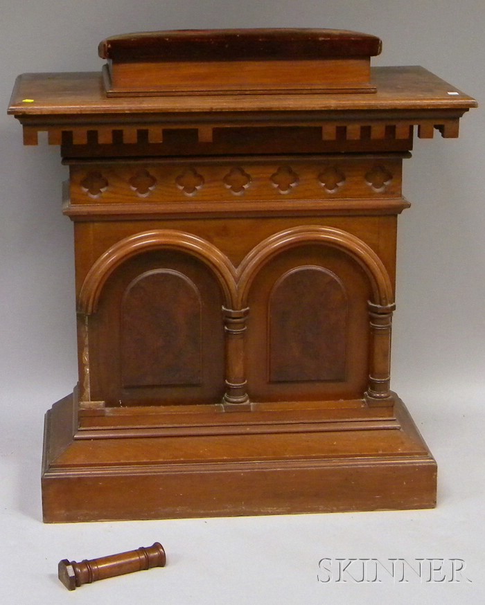 Appraisal: Victorian Gothic Revival Walnut Lectern ht wd dp in