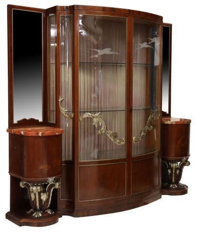 Appraisal: Italian display cabinet mid th c centered double-door cabinet with