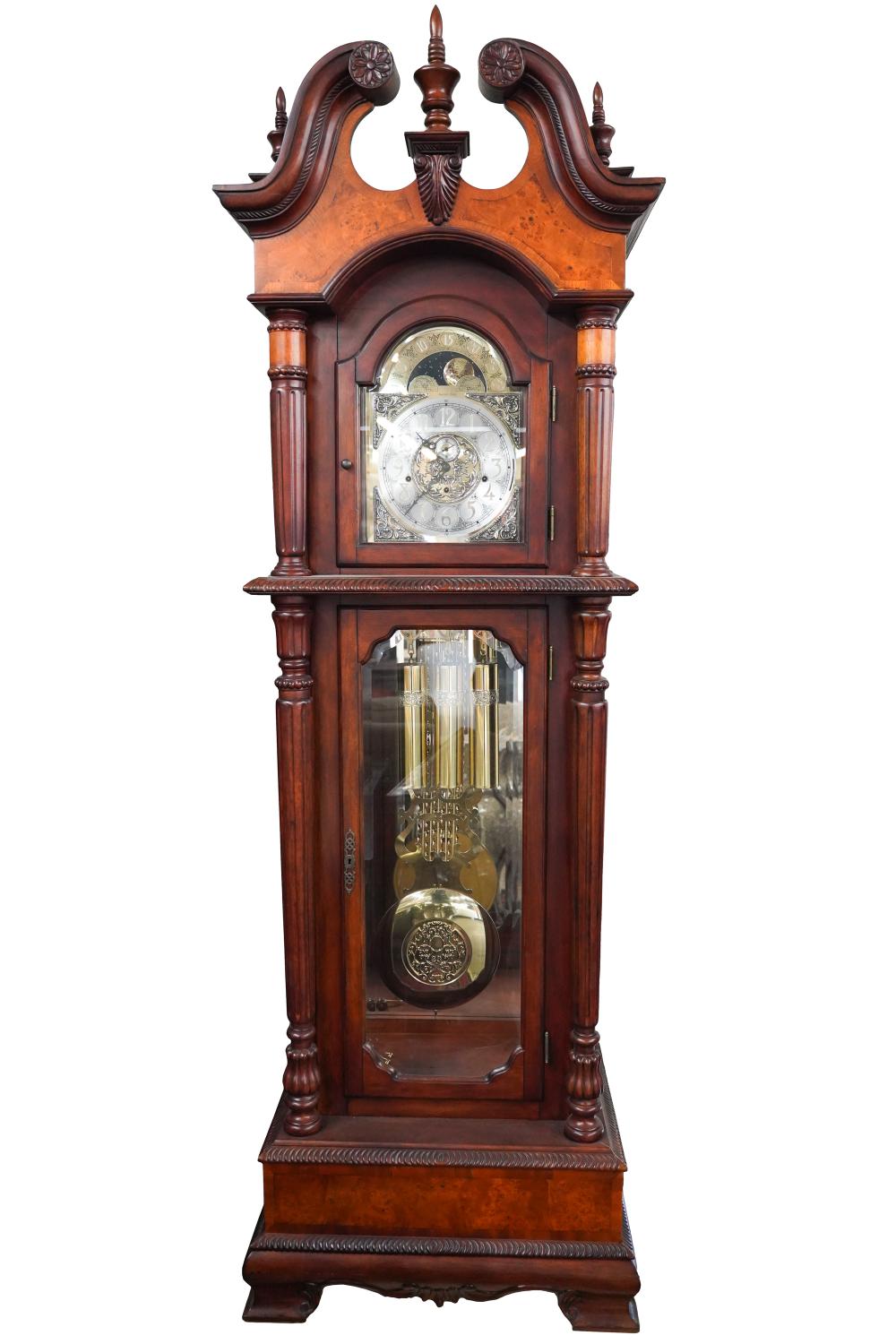 Appraisal: AUZENIER-BENZ STAINED MAHOGANY TALL CASE CLOCKsigned to brass and silvered