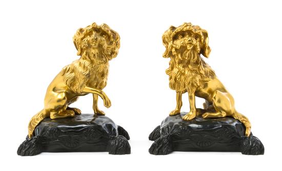 Appraisal: Sale Lot A Pair of Continental Gilt and Patinated Bronze