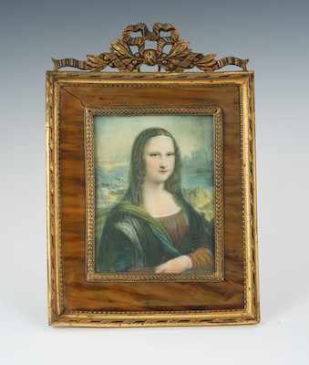 Appraisal: A Miniature of the Mona Lisa A transfer printed image