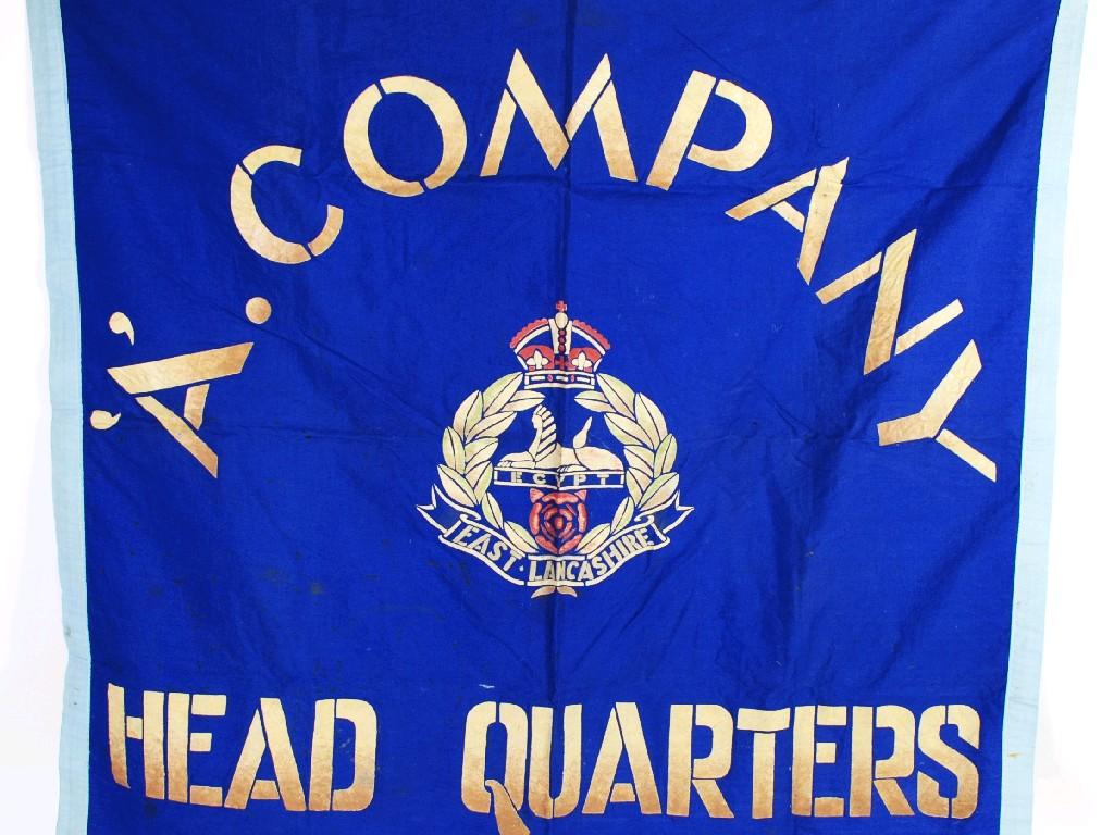 Appraisal: WORLD WAR II EAST LANCASHIRE REGIMENT 'A' COMPANY HEAD QUARTERS