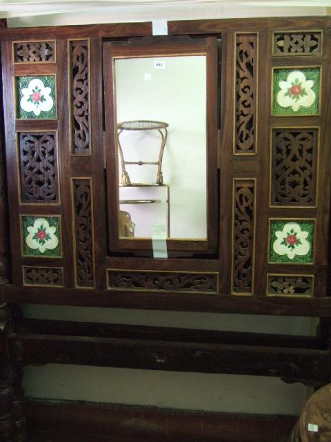 Appraisal: A th century rosewood four poster single bed each end