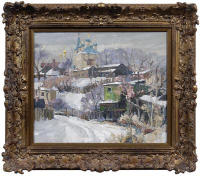 Appraisal: Yuri Kuchinov painting quot Trinity Church Serpukov quot signed titled