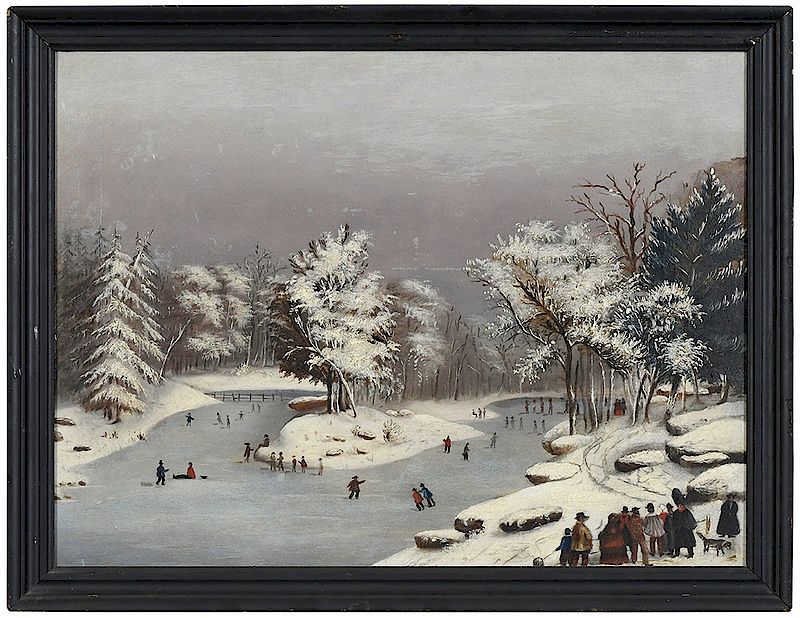 Appraisal: American or Dutch School th century Skating on a Gray