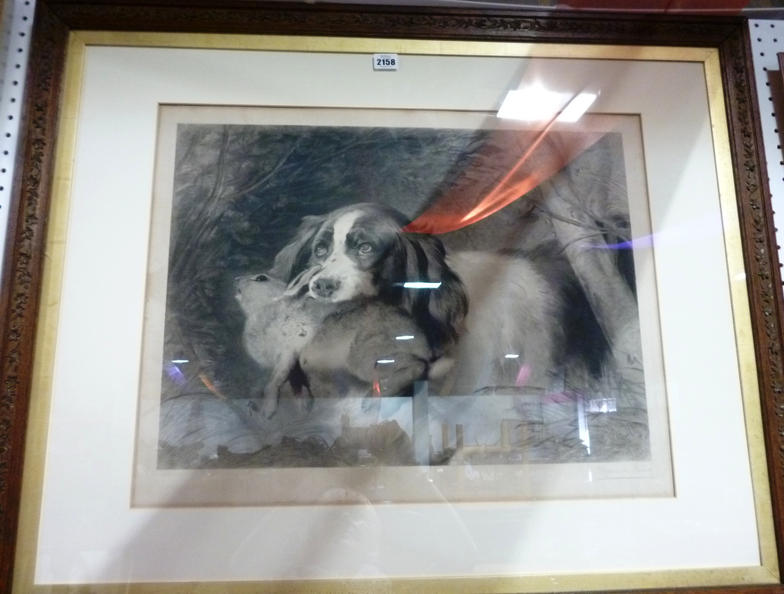 Appraisal: After Sir Edwin Landseer 'Retrieved' stipple engraving by Joseph B