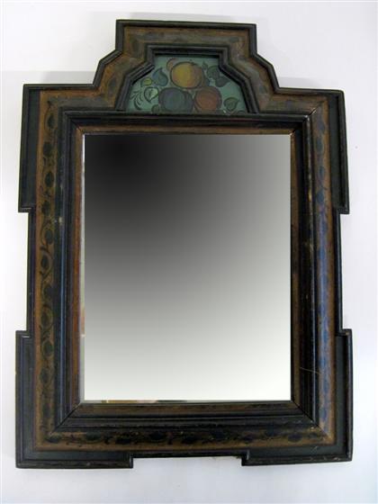 Appraisal: American eglomise and painted wall mirror The rectangular mirror p