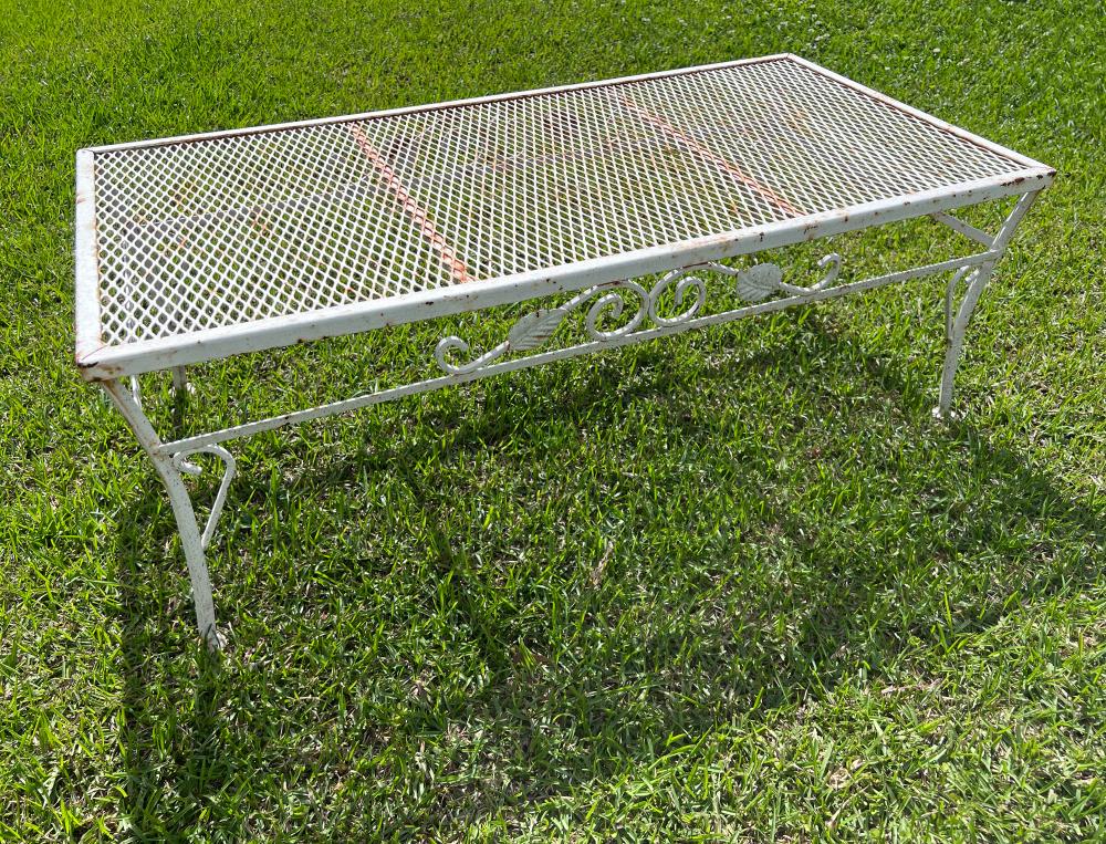 Appraisal: Vintage Painted Metal Garden Side Table h in w in