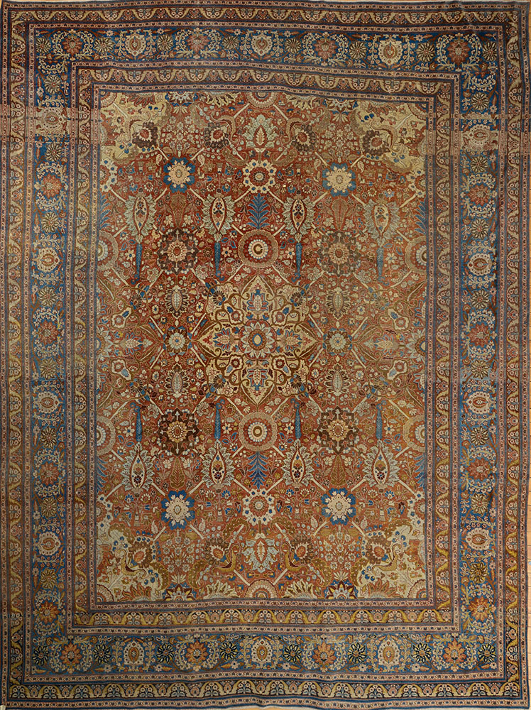 Appraisal: TABRIZ MEDALLION CARPET ft in x ft in From the