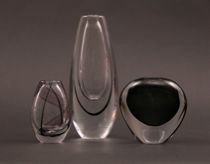 Appraisal: Pair of Kosta Boda Glass Vases Orrefors Bud Vase This