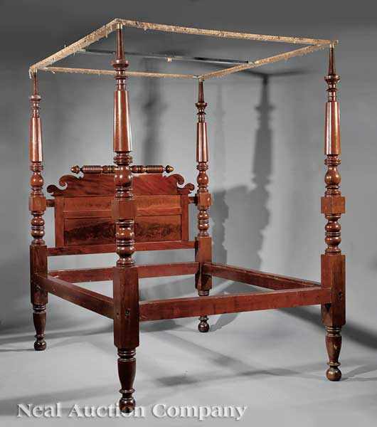 Appraisal: An American Classical Mahogany Tester Bed early th c paired