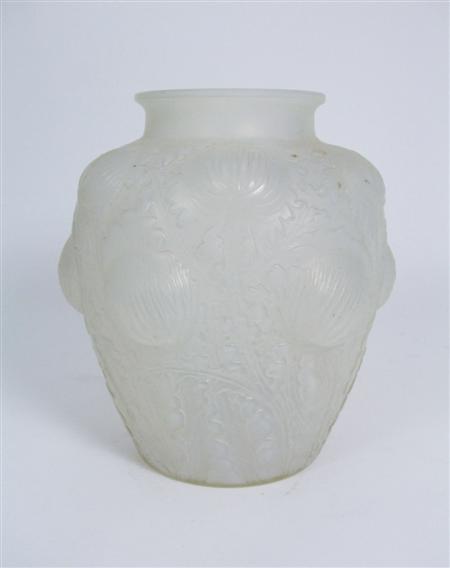 Appraisal: LALIQUE 'DONR MY' VASE DESIGNED frosted clear and opalescent glass