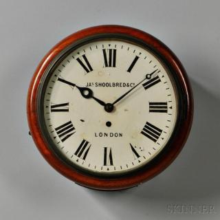 Appraisal: English Fusee Dial Clock James Shoolbred Co th century mahogany