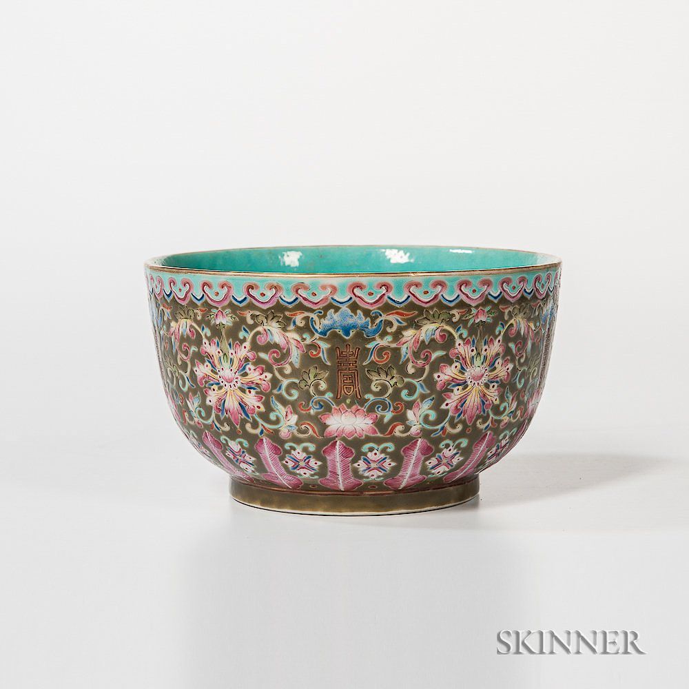 Appraisal: Famille Rose Enameled Deep Bowl Famille Rose Enameled Deep Bowl