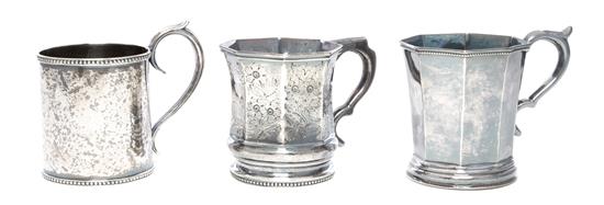 Appraisal: Sale Lot Three American Silver Cups Wlilliam Adams New York