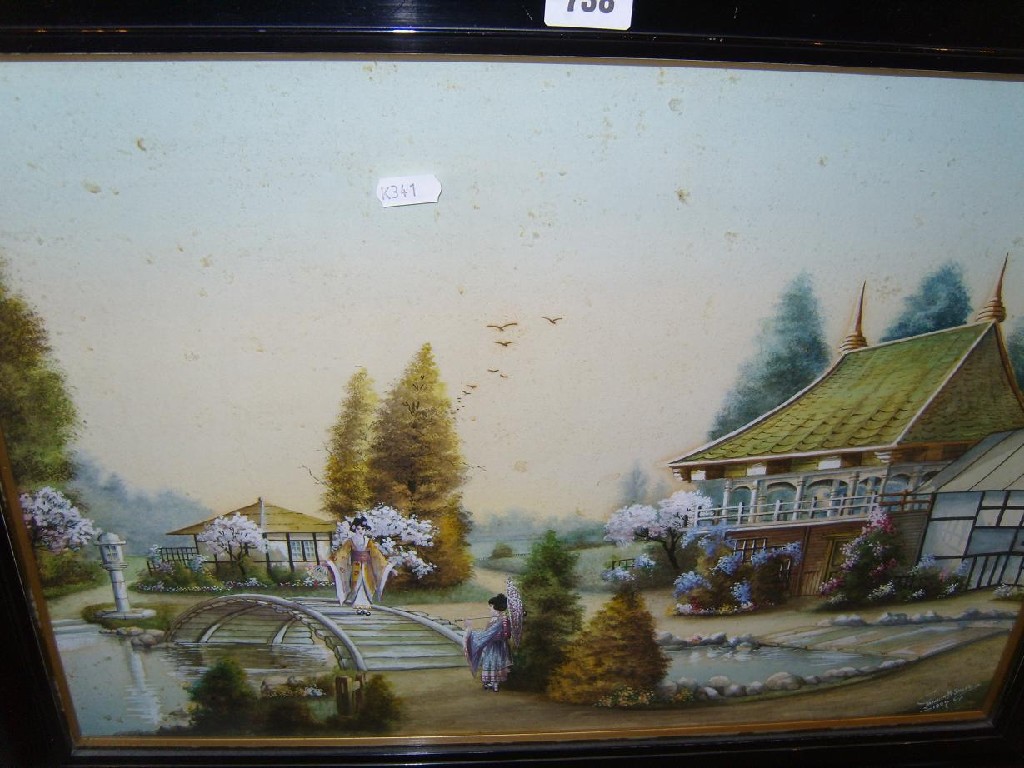 Appraisal: An early th century oil painting of an oriental style