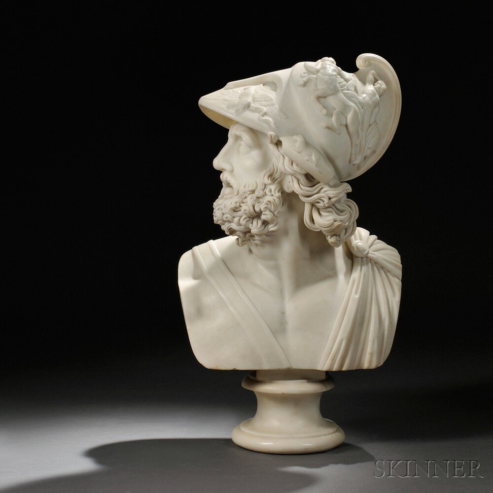 Appraisal: White Marble Bust of Menelaus mid to late th century