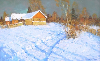 Appraisal: Alexander Kremer Russian b The red house Oil on canvas