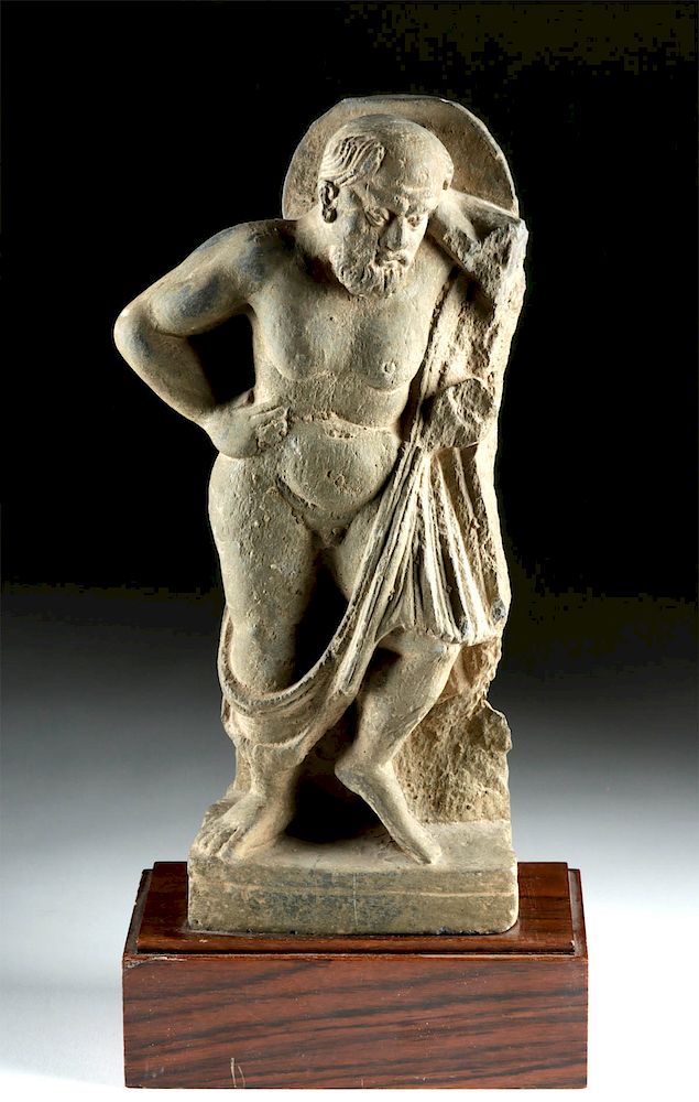 Appraisal: Gandharan Schist Carving of Hercules Ancient Central Asia Pakistan India