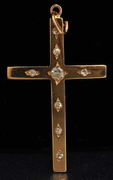 Appraisal: K Y Gold Diamond Cross Pendant Description Diamonds ctw Weight