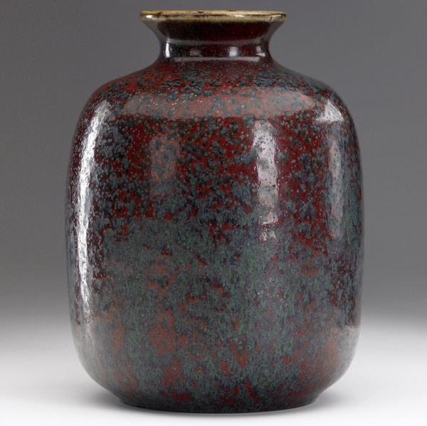 Appraisal: ADRIEN DALPAYRAT Stoneware vase with straight sides and flaring rim