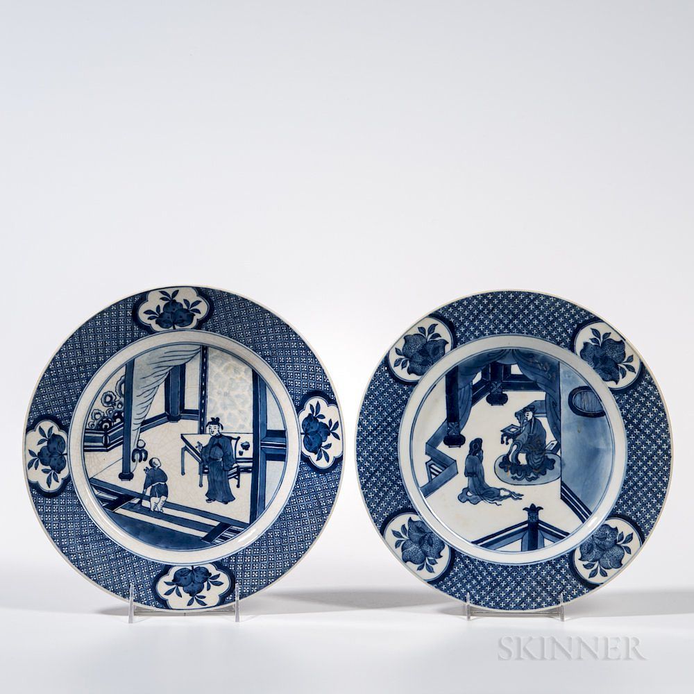 Appraisal: Two Blue and White Plates Two Blue and White Plates