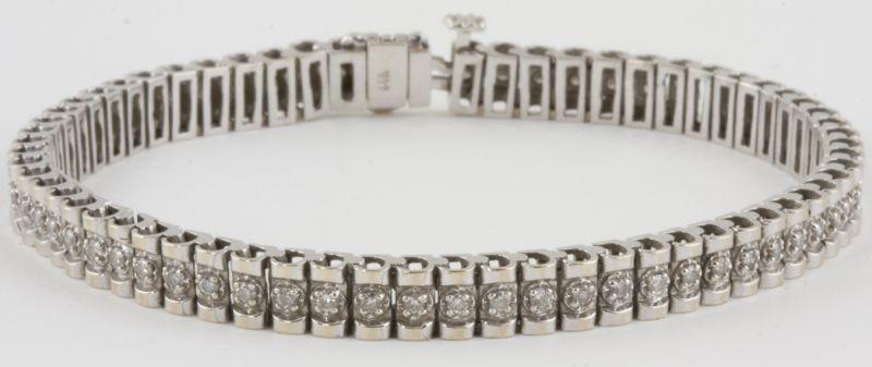 Appraisal: White Gold and Diamond Bracelet consisting of a straight line