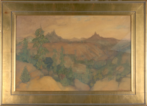 Appraisal: EVERETT L BRYANT Pencil and gouache On The Troga Pass