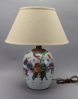 Appraisal: Chinese Porcelain Ginger Jar Lamp Chinese Porcelain Ginger Jar Lamp