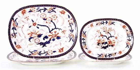 Appraisal: English Imari pattern ironstone platters th century matched set of