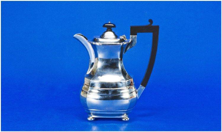 Appraisal: Art Deco Silver Coffee Pot Of Stylised Hexagonal Form Raised