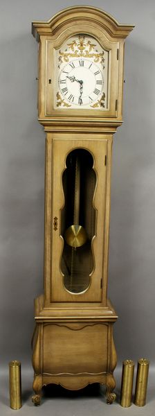 Appraisal: Mid th Century Grandfathers Colonial Clock with chimes fruitwood h