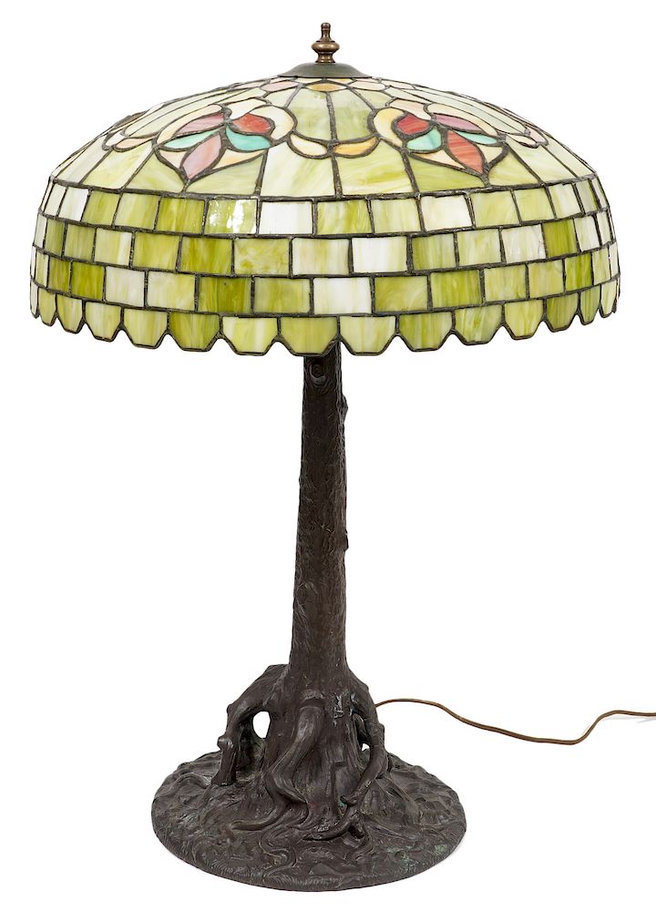 Appraisal: Mosaic Root Lamp Attr to Duffner Kimberly Lamp attributed to