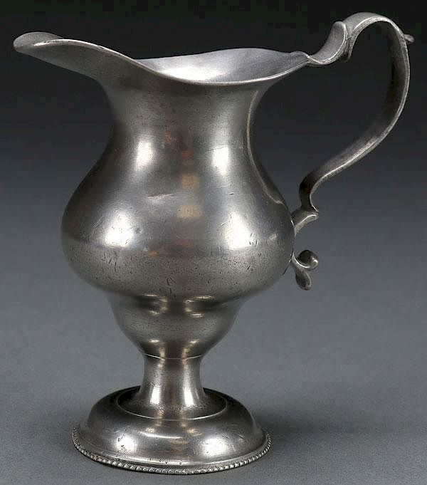 Appraisal: FINE EARLY AMERICAN PEWTER CREAMER A VERY FINE EARLY AMERICAN