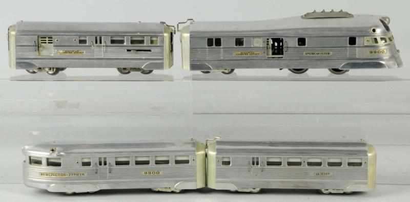 Appraisal: American Flyer Burlington Zephyr Train Set American O-gauge Includes no