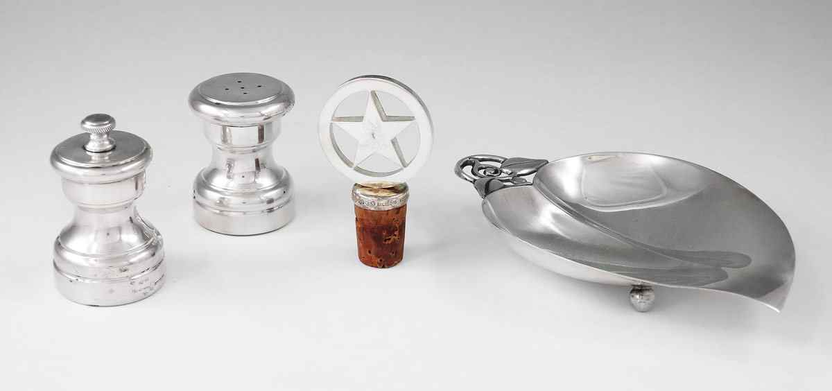 Appraisal: TIFFANY CO STERLING DISH SHAKERS STOPPER total pieces by Tiffany