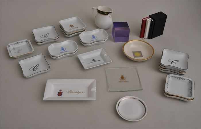 Appraisal: ASSORTED HOTEL FINDS Including ashtrays from Claridge's The Ritz and