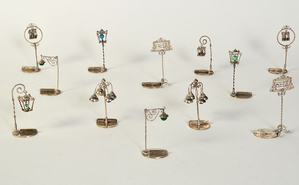 Appraisal: Assorted Place Card Holders in Silver whimsical place card holders